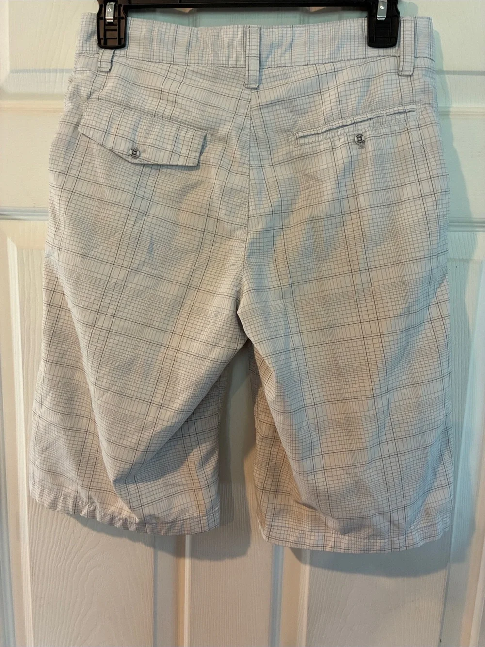 Hurley Size 29-16 Boys Plaid Casual Shorts - White/Gray